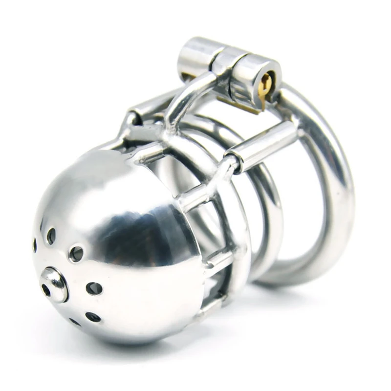 New 316L Stainless Steel Male Through Hole PA Chastity Device,Penis Ring,Cock Cage with Catheter,BDSM Sex Toys For Men