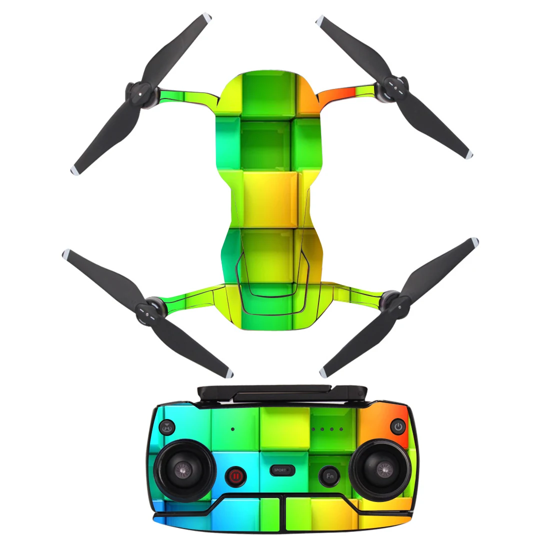 Block Style Decal Vinyl Skin Sticker For DJI Mavic Air Drone + Remote Controllers + 3 Batteries Protection Film Cover