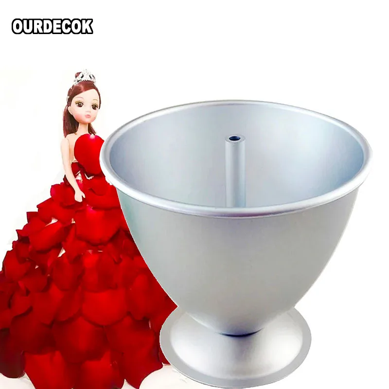 8 Inch Cake Mould 3D Princess Dress Aluminium Baking Tools Mold for Fondant Cake Decorating with Doll patisserie moules a gateau