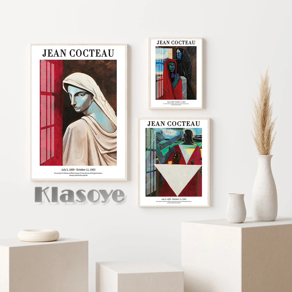 Jean Cocteau Cubism Character Exhibition Museum Vintage Art Prints Poster Retro Canvas Painting Wall Picture Gallery Home Decor