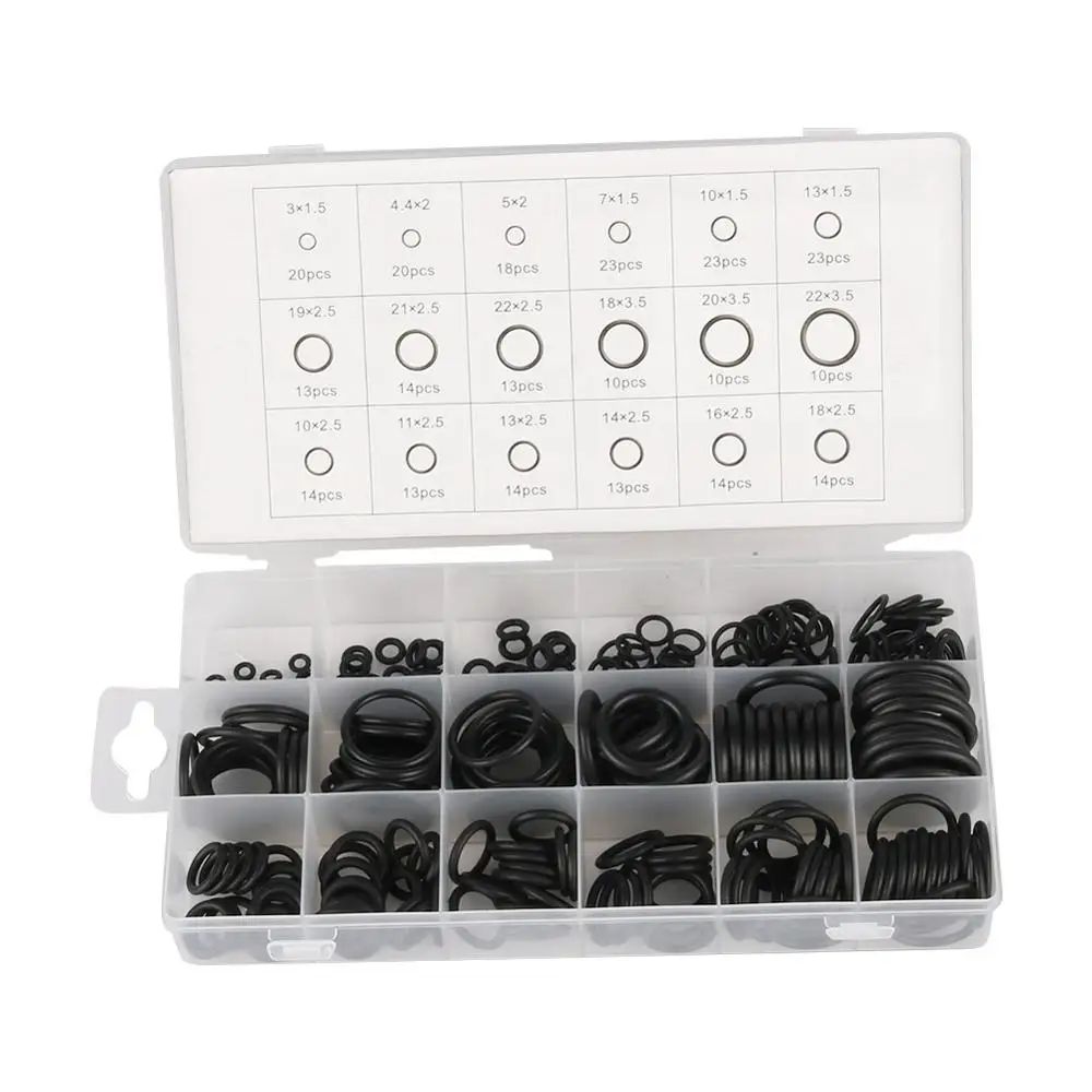 279Pcs NBR Rubber Seal O-Ring Assortment Kit Garden Different Sizes Water Leakage Prevention Washer Gaskets Plastic Box Package