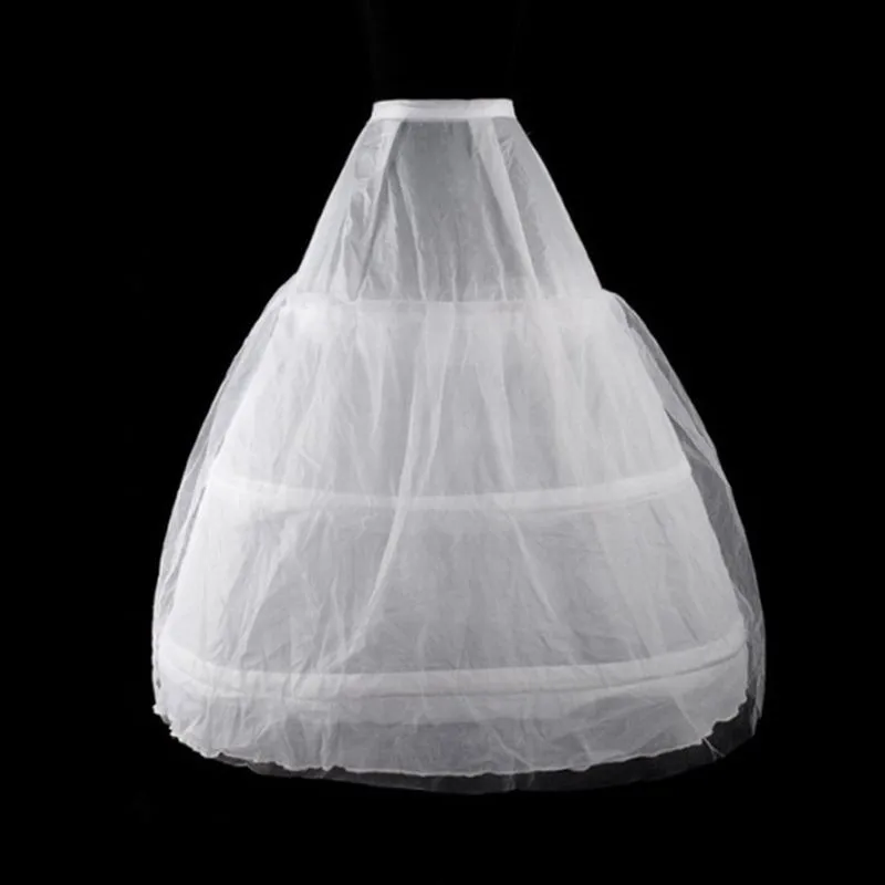 Womens 2 Lagen Mesh 3 Hoops White Wedding Gridal Gown Dress Petticoat Elastische Tailleband Trekkoord A-lijn Onderrok Crinoline