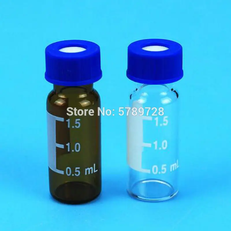 100pcs clear/brown  Chromatography Vial  With screw Cap Automatic Parse Sample Bottle Capacity of 2 ml & 4 ml