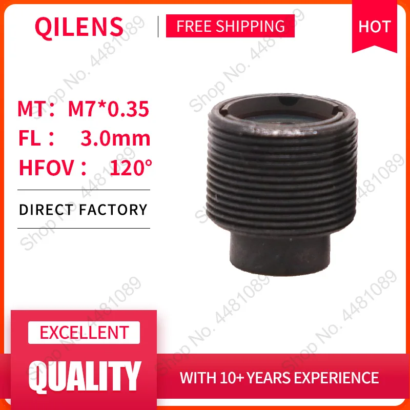 QILENS M7 Mount FL 3.0mm Pinhole Lens with Aperture F1.6 Mini CCTV HD 2.0Megapixel for security Cameras