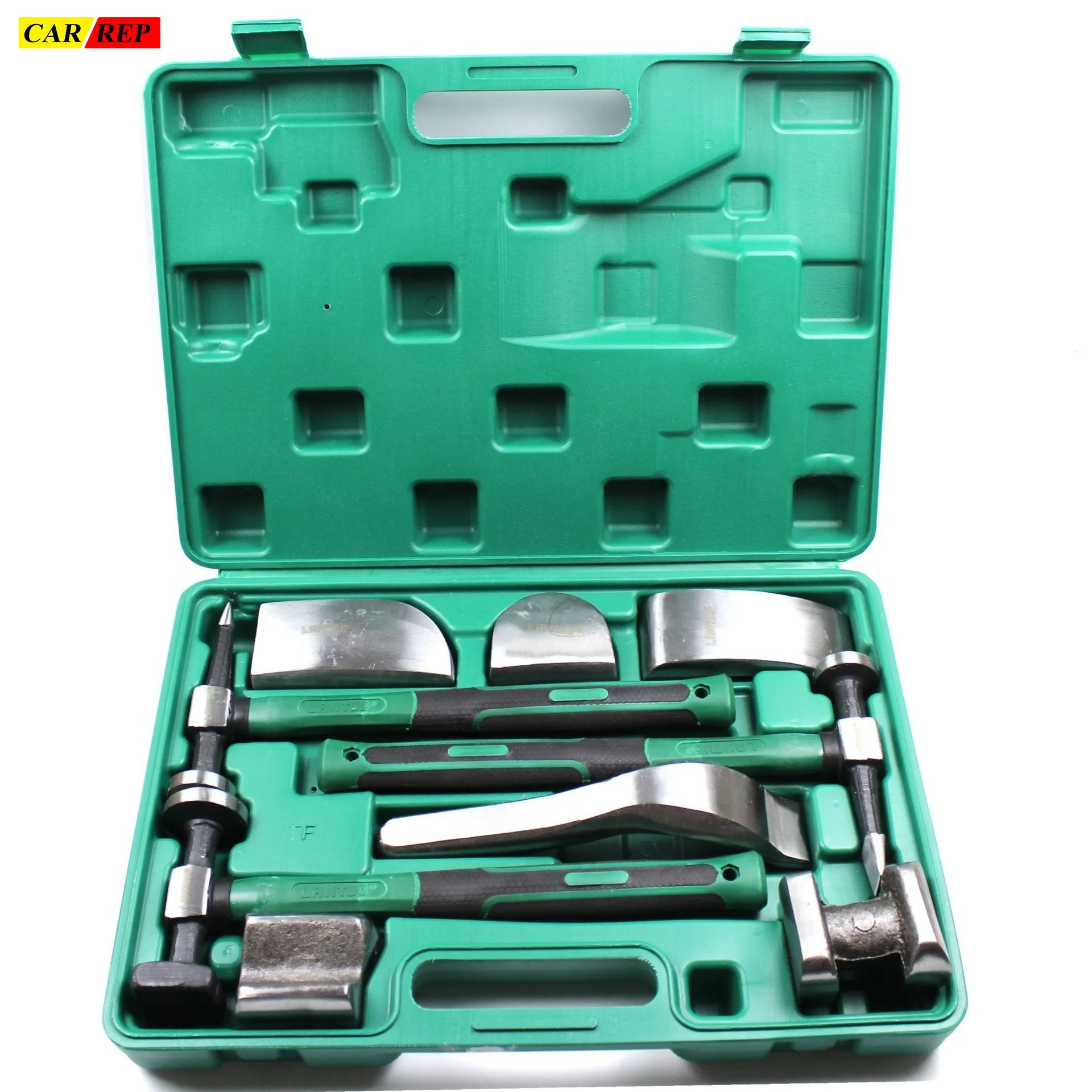 

9PCS Set Sheet Metal Concave Repair Tools Auto Sheet Metal Hammer Set Flat Head Sheet Metal Tool Horn Car Dent Repair Tool