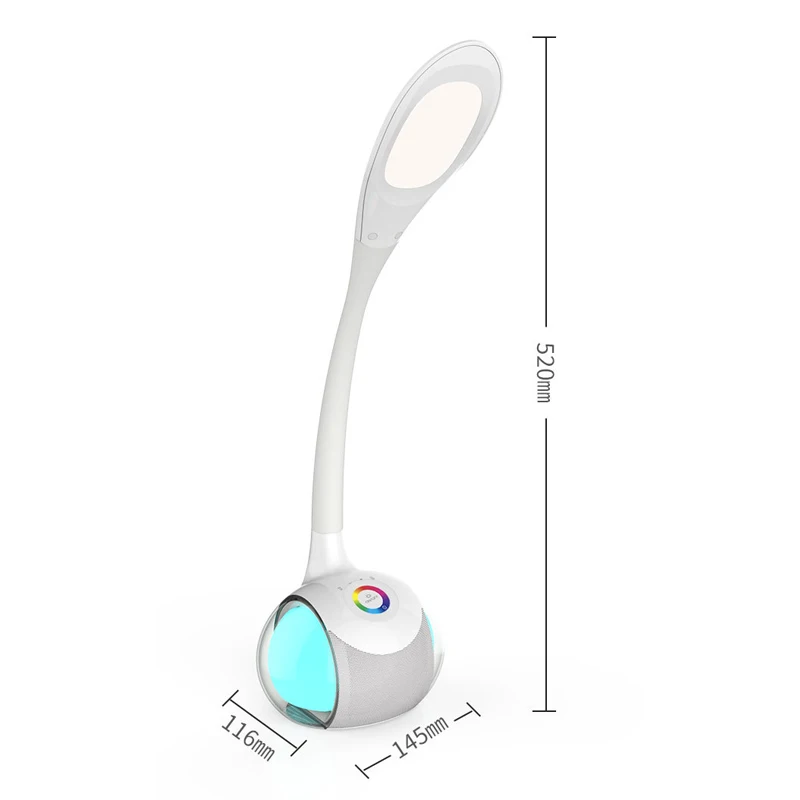 5W Bluetooth読書テーブルランプ,タッチテーブルライト,カラフルな常夜灯,USB充電,読書灯