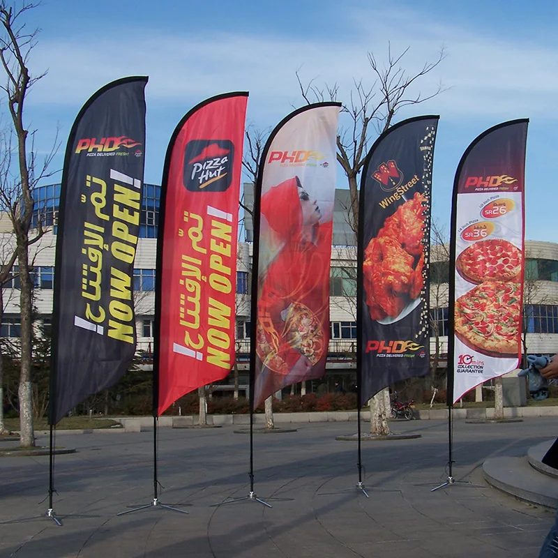 2.5M Custom Feather Flags with One side printing,5pcs/lot, Outdoor Advertising Display Beach Banner, Logo priting, Free shipping