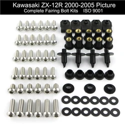 Fit For Kawasaki ZX12R ZX-12R ZX 12R 2000-2005 Motorcycle Full Fairing Bolts Kit Clips Nuts Body Screw Stainless Steel