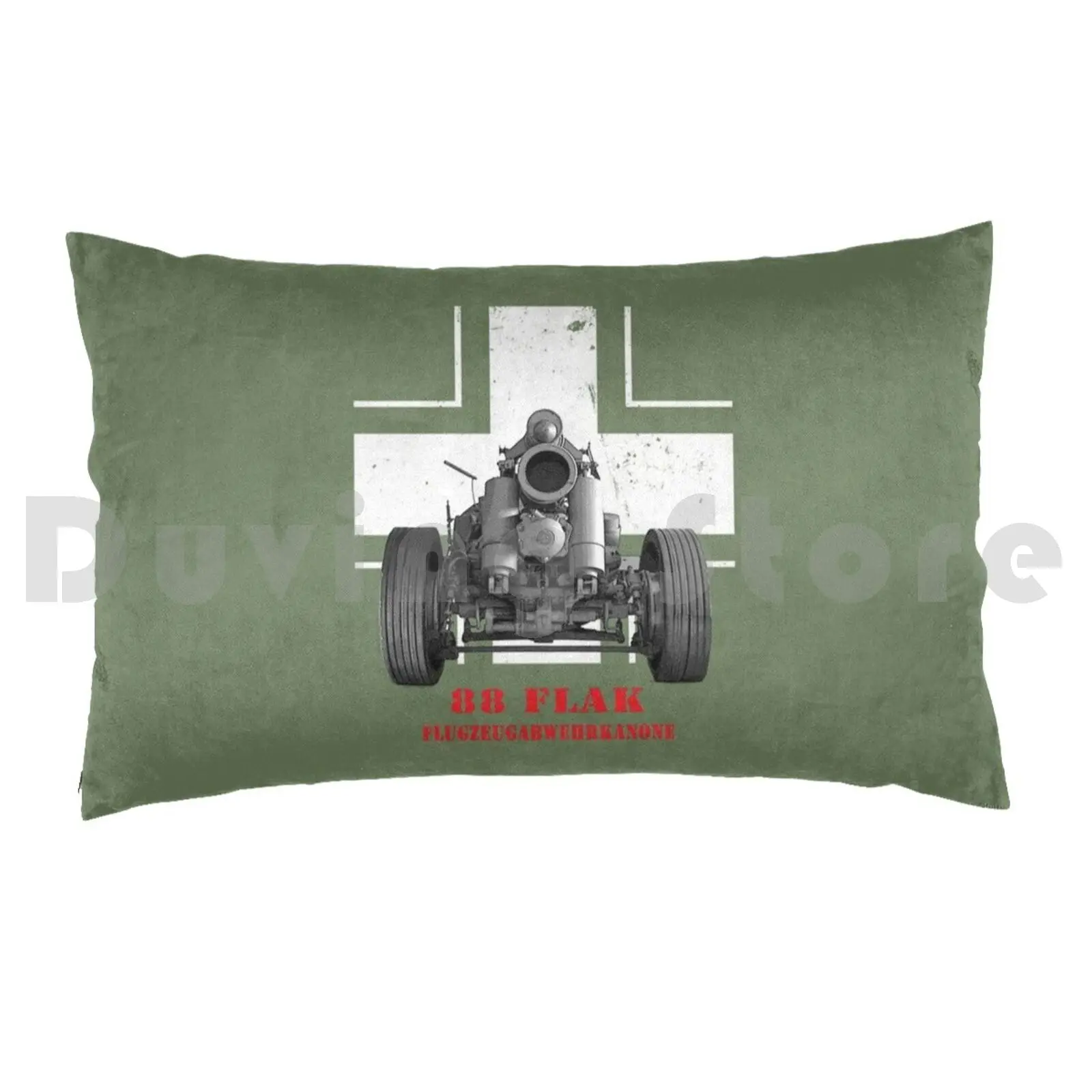 German 88 Flak Gun , Wwii Classic Pillow Case Printed 50x75 Flak German Anti Tank Panzer World War Bombers