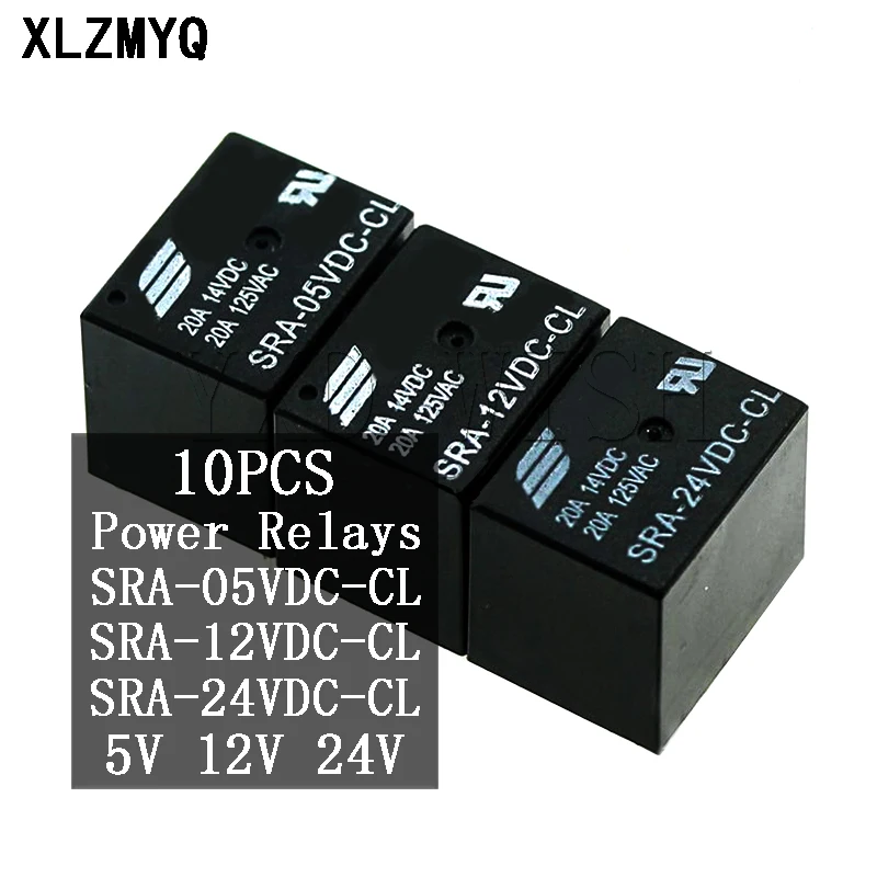 10PCS/Lot Power Relays SRA- 05V 12V 24VDC-AL-CL T74 20A 5PINS SRA-05VDC-CL SRA-12VDC-CL SRA-24VDC-CL Relay