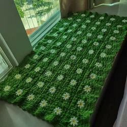 Original Handmade Crochet Portable Blanket DIY Sofa Mat  Romantic Flowers Countryside Idol Drama Prop Home Decorate Tablemats