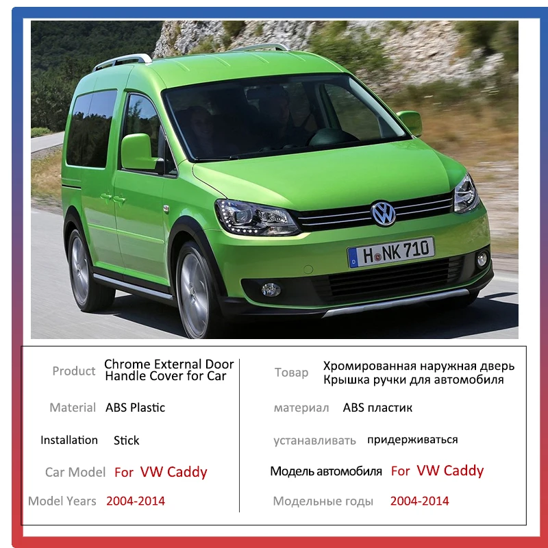 Chrome Handgrepen Cover voor Volkswagen VW Caddy 2 K 2004 2005 2006 2007 2008 2009 2010 2011 2012 2013 2014 Auto Accessoires Stickers