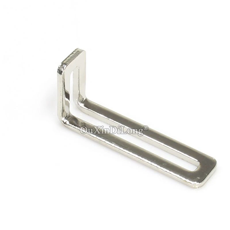 HOT 50PCS Metal L Furniture Reinforced Corner Braces 3mm Thicken Connecting Fittings Board Shelf Support Brackets Nickel Plated