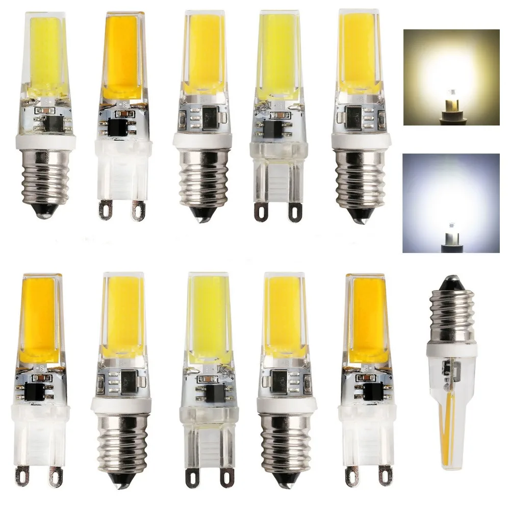 

G9 E14 Мини - светодиодные лампы с регулируемым светом COB 9W Светодиодные лампы 2508 SMD хрустальные лампы 220V люстры хрустальные лампы холодные белые лампы