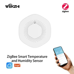 ZigBee-Sensor de temperatura y humedad para el hogar, higrómetro para interiores, Tuya Smart Life, termómetro electrónico con batería