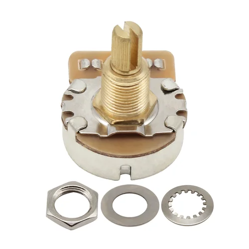 Imagen 2 del producto FLEOR-potenciómetros de guitarra de 24 dientes, 4 piezas de largo, eje dividido, 3/8 pulgadas, opciones A500K/A250K/B500K/B250K