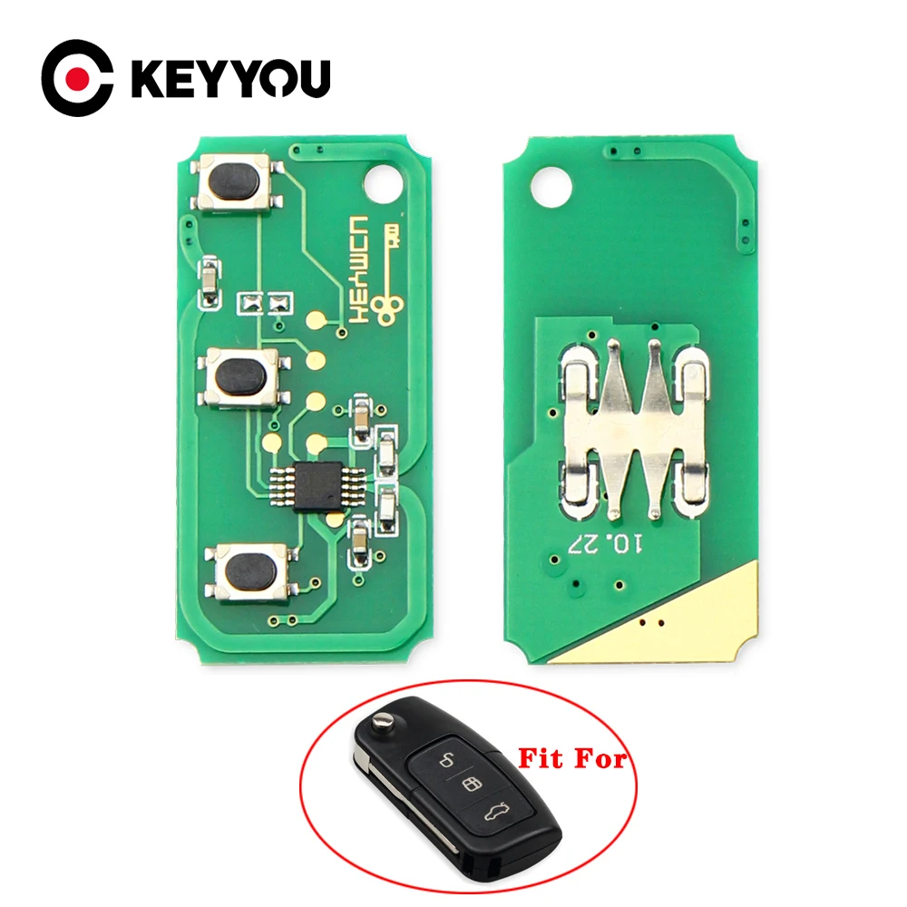 KEYYOU Chiave di Vibrazione 3 Bottoni CHIEDERE A Distanza di Vibrazione Chiave Elettronica Circuit Board 433MHz Con Il Circuito Integrato di