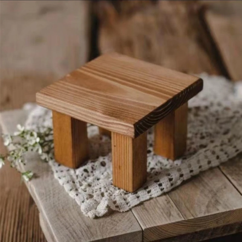 Accesorios de fotografía para recién nacidos, escritorio de té hecho a mano, mesa de centro pequeña de madera para bebé, Foto infantil, accesorios