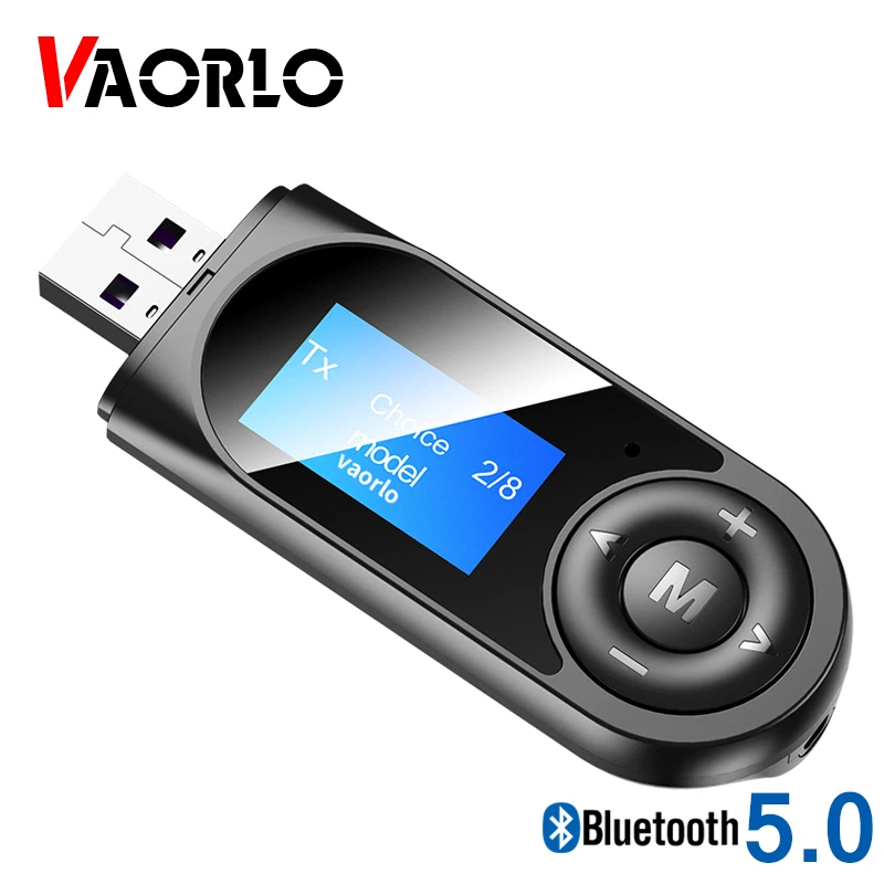 VAORLO-receptor de Audio con micrófono para TV, PC, estéreo, USB 5,0 MM, AUX, RCA, adaptador inalámbrico, pantalla LCD, Bluetooth 3,5, nuevo