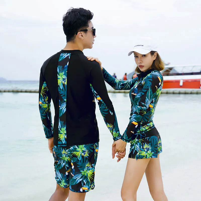 Women's Printed Long Sleeve Tracksuit Set, Full Body Suit, Jogging, Running, Sport, Swimming, Surfing, Diving, Snorkeling