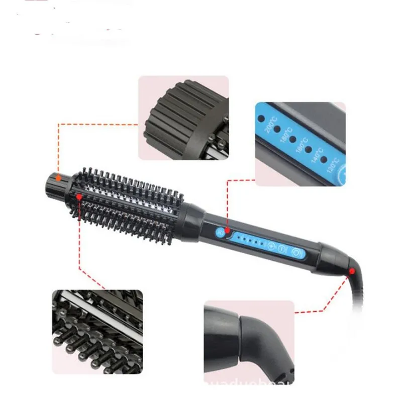 

Electric Hair Curler Iron Brush Ceramic Straightener Round Comb Wand Hairstyle Silky Fast Heat Straighter Barrel Hairbrush Curl