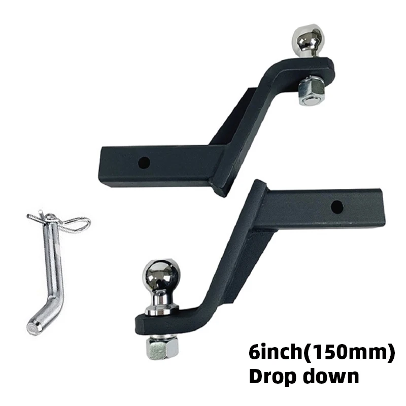 EgoTrailer 6inch Drop Towbar Tow Bar Ball Mount Tongue Hitch Trailer Car RV boat parts accessories with ball and safety pin