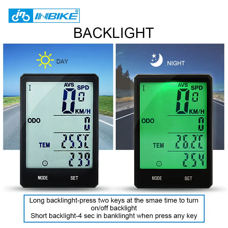 INBIKE 2.8 inch Bicycle Computer Wireless Bike Computer Light Headlight Set Rainproof Speedometer Odometer Cycling watch  CX-9