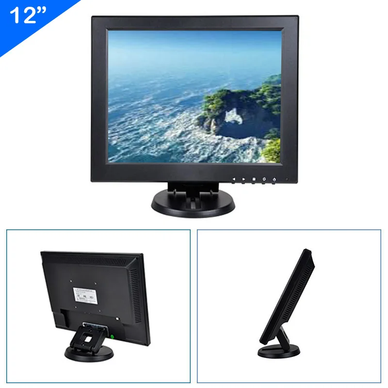 ZHIXIANDA 12 Inch 4:3 800x600 1024x768 Industrial Monitor Display With BNC HDMI AV VGA USB Interface