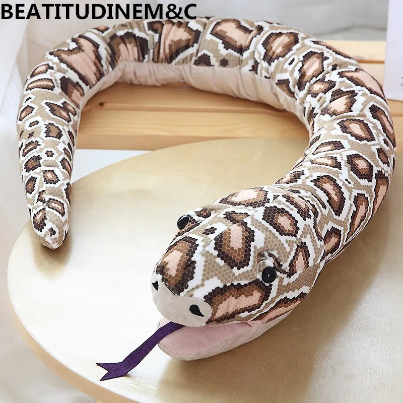 1Pcs 165cm Beauty and Snake Game Hand Puppet Plush Toys, Leopard Print Sexy Snake Plush Toys, Children Toys, Home Decoration, Gi