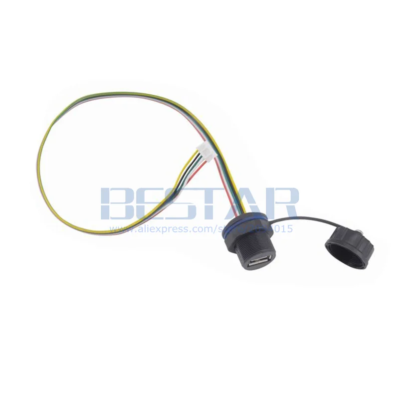 กันน้ำ M20 USB 2.0 XHP สาย IP68 Connector Extender USB ปลั๊ก Socket หญิงแผง Mount อะแดปเตอร์หมวก