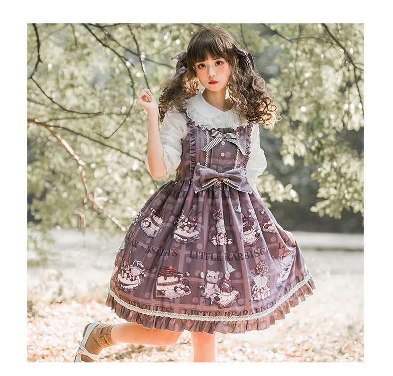 ĐẦM REN Vintage Nơ Cao Cấp Victoria Đầm Dây Kawaii Bé Gái Công Chúa Tiệc Trà Lolita Đầm Gothic Lolita Loli Cosplay