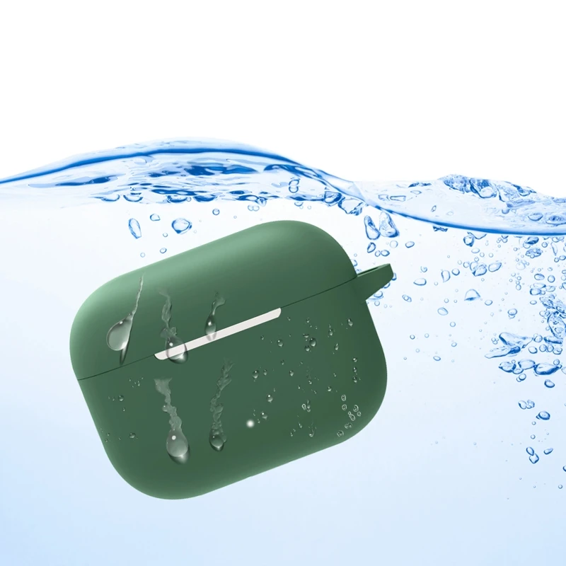 Capa à prova de choque para baseus w3 caso impermeável durável bluetooth-compatível fone de ouvido protetor de silicone antiderrapante manga