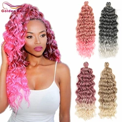 Golden Beauty Natural Synthetic Hair Extensions Water Wave Deep Wave Curly Braids Twist Low Temperature Fiber 18Inch Hawaii Curl