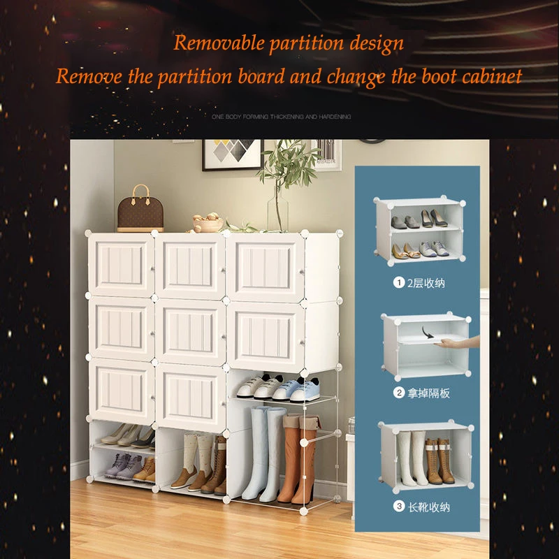 Simple Modular Shoe Rack Plastic Shoe Cabinet Large Capacity Hallway Storage Organizer Closet Space Saver Corner Home Furniture