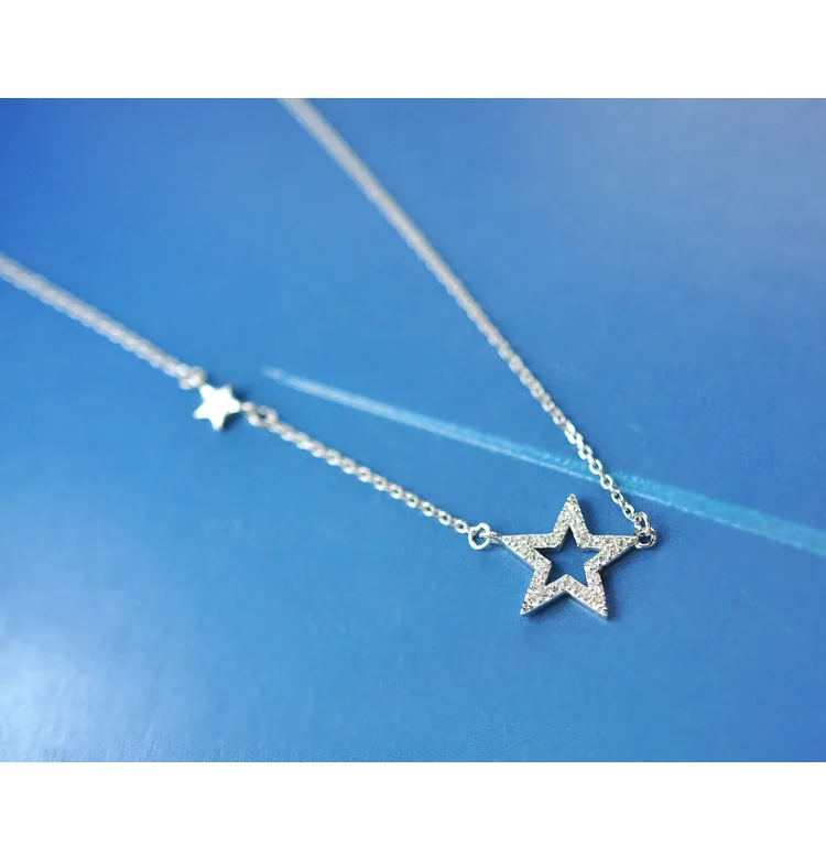 925 Sterling Silver star zircon  Necklaces & Pendants For Women High Quality Sterling-silver-jewelry