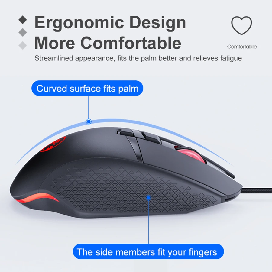 Wired Gaming Mouse Gamer Mause Computer Ergonomic Silent USB Mouse with Cable RGB Backlight LED 7200 DPI Mice for Laptop PC