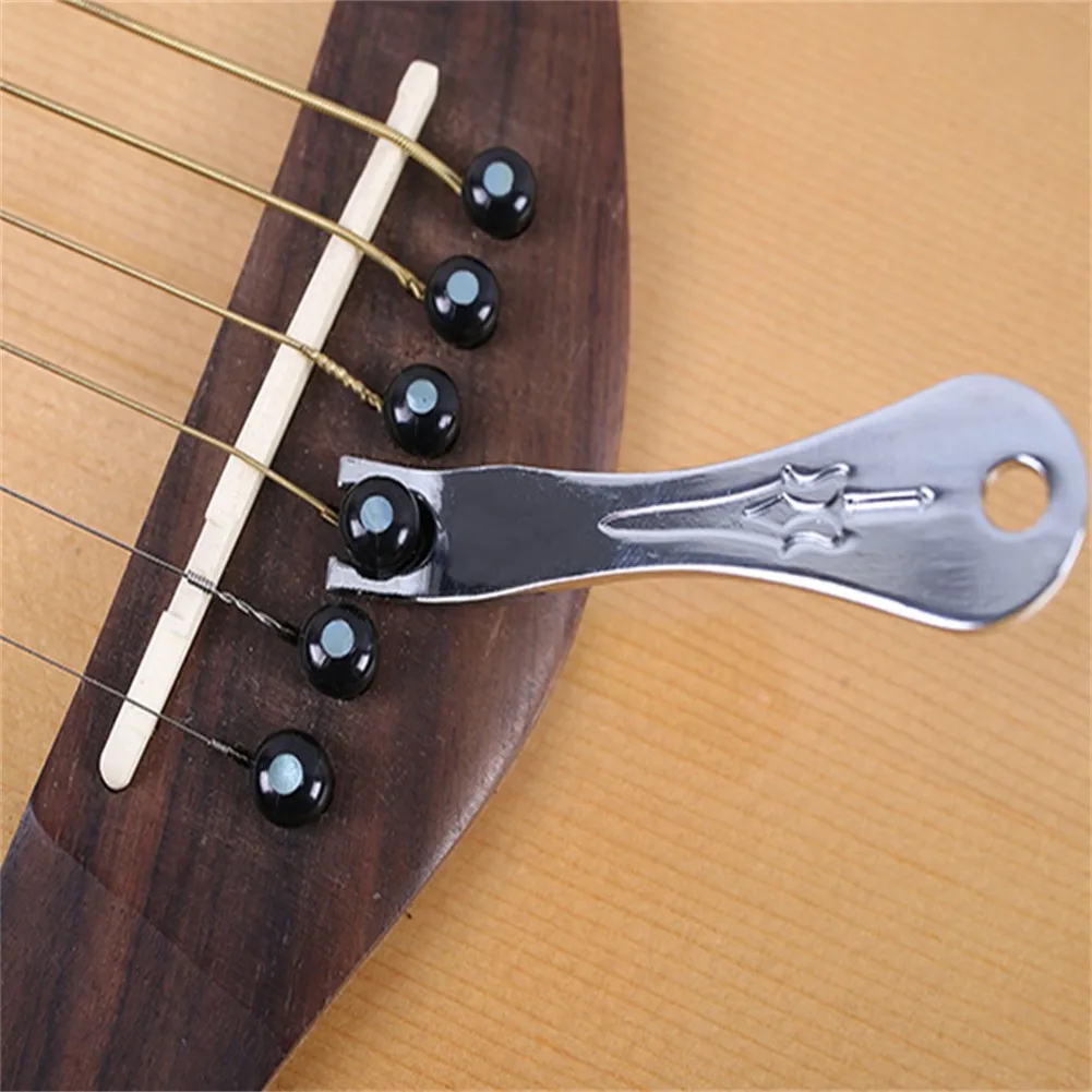 Guitar Bridge Pins Puller Acoustic Folk Guitar Bridge Pin Remover String Nail Pulling Puller Tool Metal Pulling Puller Remover