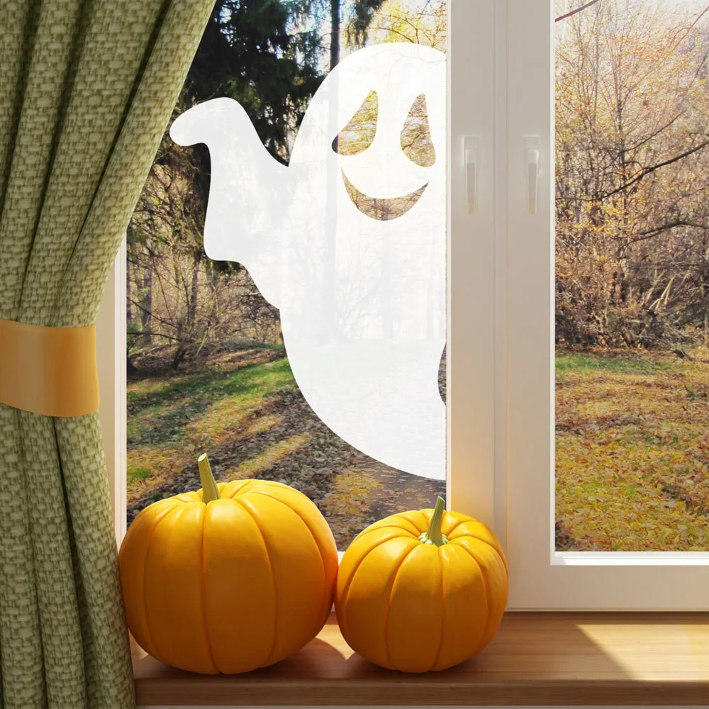 

Halloween Shadow Glass Stickers Creative Bathroom Door Stickers Self-adhesive Paper Window Wall Sticker