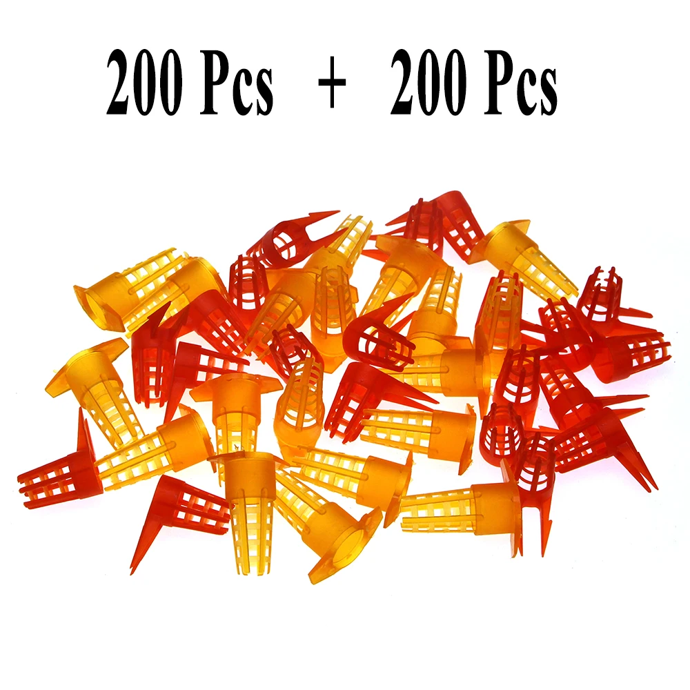 

400PCS Wholesale Beekeeping Bee Queen Cage Protective Cover Larva Rearing Plastic Honeycomb Cages Cell Protection Cap Supplies