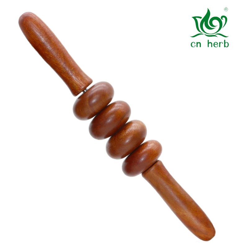 CN Herb Rosewood Roller Back Massage Stick Yoga Wand free shipping