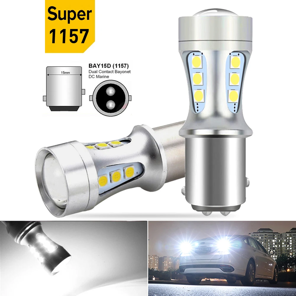 Neallor Canbus S25 1156 P21W BA15S LED BAY15D 1157 T20 LED 7443 W21W 3157 T25 P27/7W led Bulbs For Car Reversing Light White