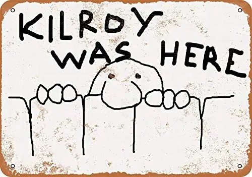 

Металлический знак 8x12-Kilroy was Here-винтажный декор для стен