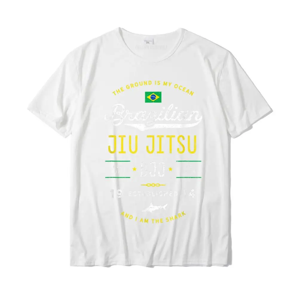 Ocean Shark Jiu Jitsu Shirt For BJJ Jujitsu Gift New Arrival Mens T Shirts Group Tops Shirt Cotton Slim Fit