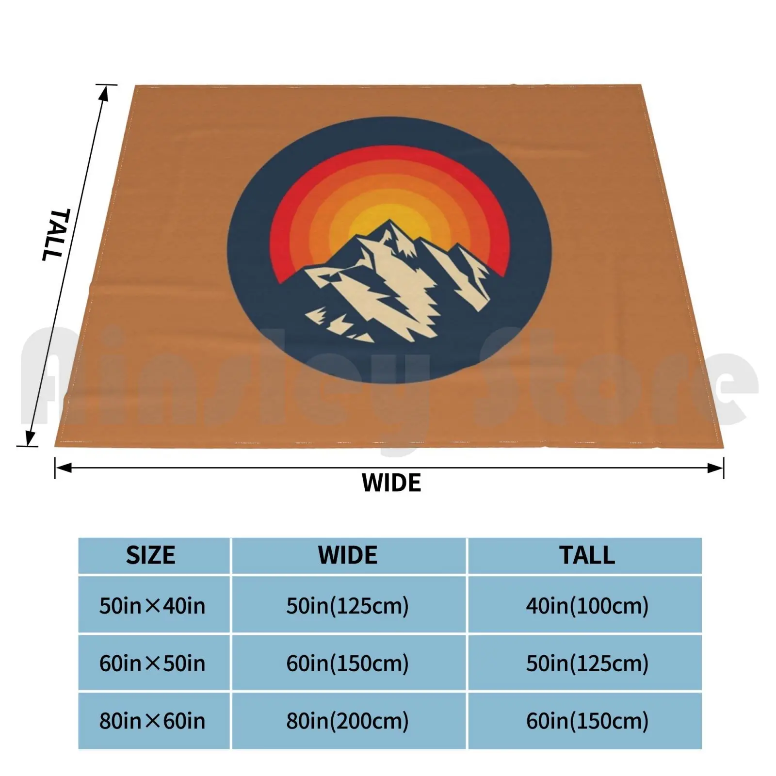 Sunset Mountain Blanket For Sofa Bed Travel Hiking Camping Camp Mountain Mountains Adventure Nature Trekking