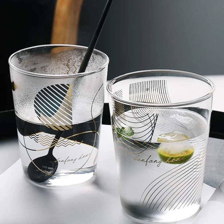 Simple Transparent Nordic Creative Glass Cup Coffee Drinkware Wine Glasses Beer Cups and Mugs Vasos De Vidrio Drinkware BJ50BL