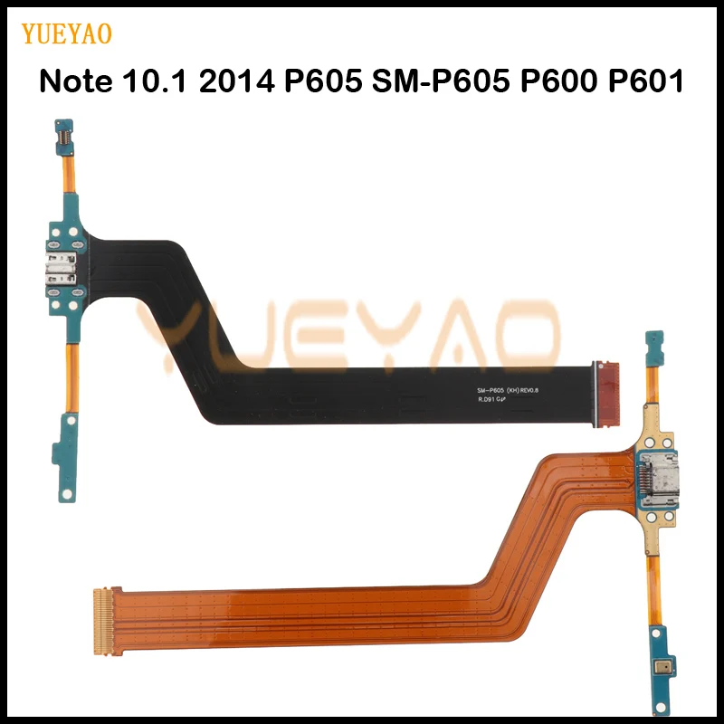 Conector de puerto de carga Micro USB, Cable flexible para Samsung Galaxy Note 10,1, 2014, P605, SM-P605, P600, P601