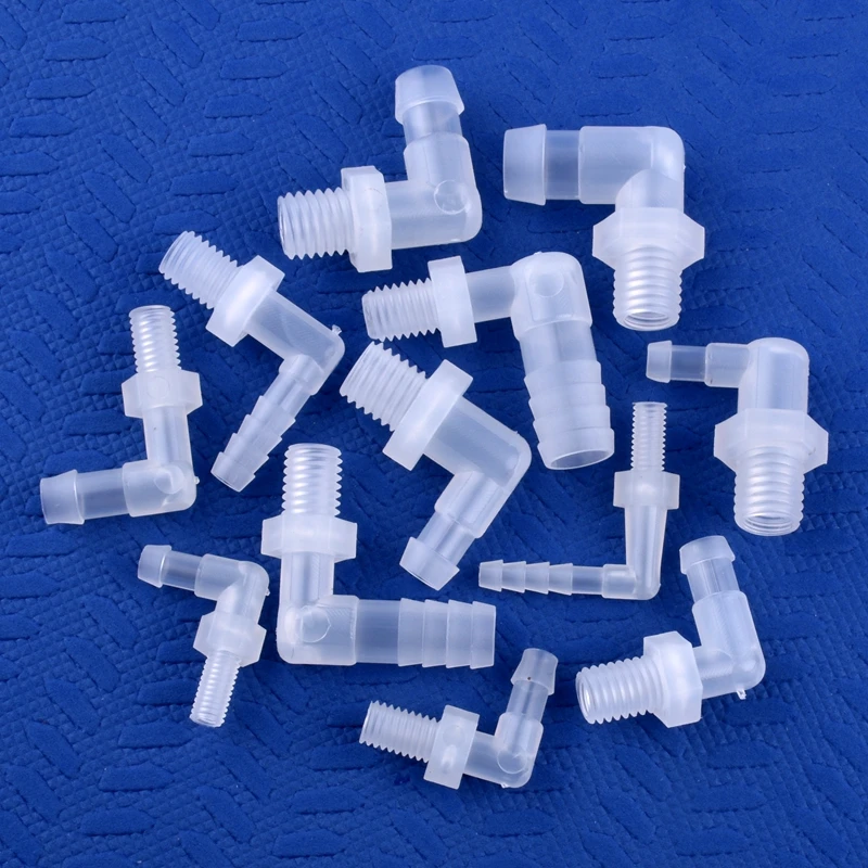 5 ~ 200 sztuk M6 ~ M12 do 4 ~ 12mm Food Grade plastikowe PP Pagoda złącze kątowe zbiornik akwarium armatura Micro wąż do nawadniania wspólne