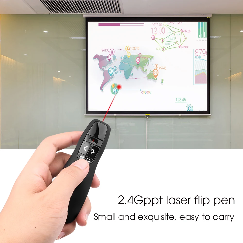 R400 2.4Ghz USB Wireless Presenter Page Turning Pen Pointer PPT Remote Control With Handheld Pointer Pen For PowerPoint