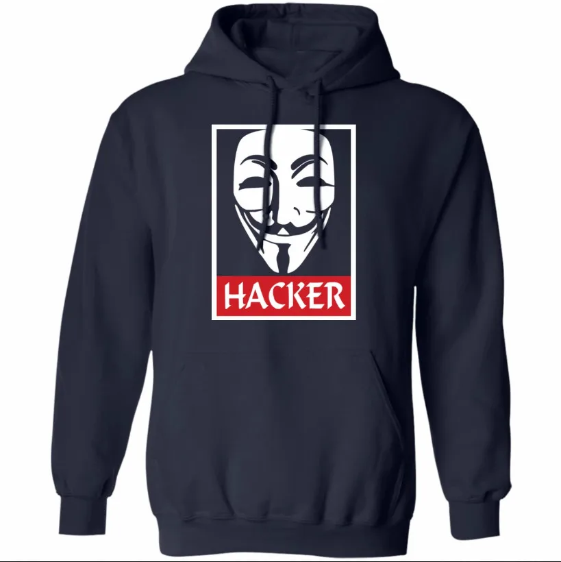 Cool Design Anonymous Hacker Pullover Hoodie