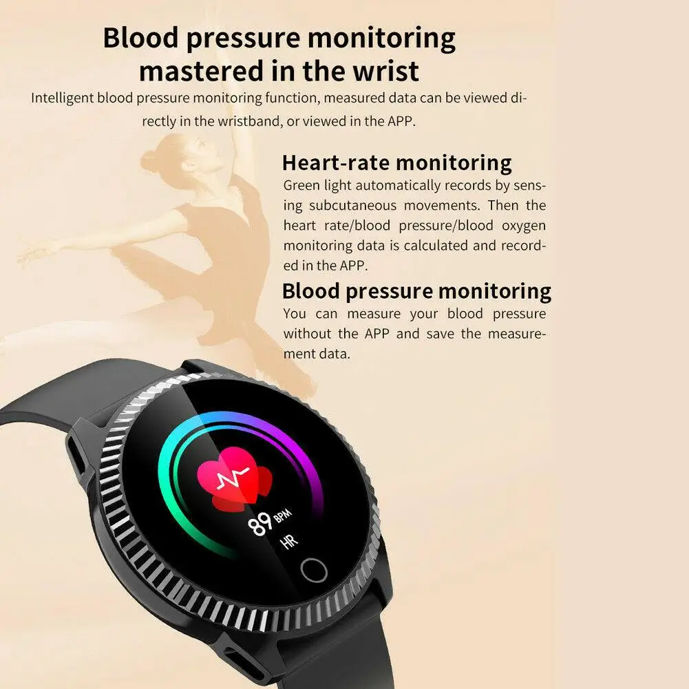 Fitness Tracker Smart Watch Heart Rate Monitor Pedometer Calories Sport Wristwatch for iOS Android Men Women Boys Girls